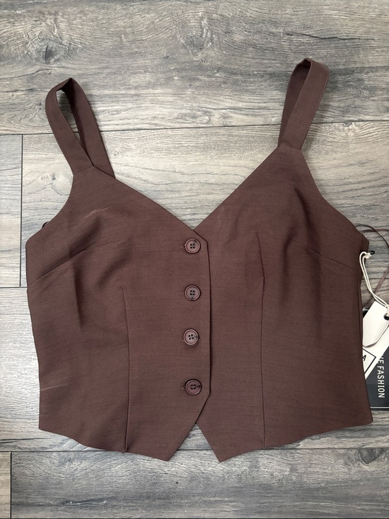 Tops - Elegant Brown Women's Top